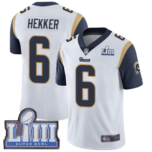 Los Angeles Rams Limited White Men Johnny Hekker Road Jersey NFL Football #6 Super Bowl LIII Bound Vapor Untouchable